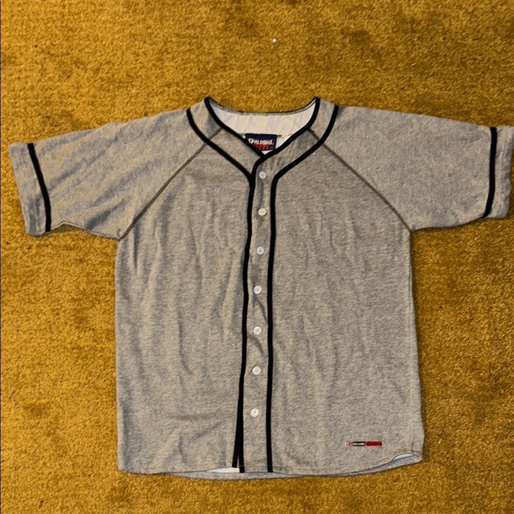 Spalding Athletic Gray and Black baseball Tee